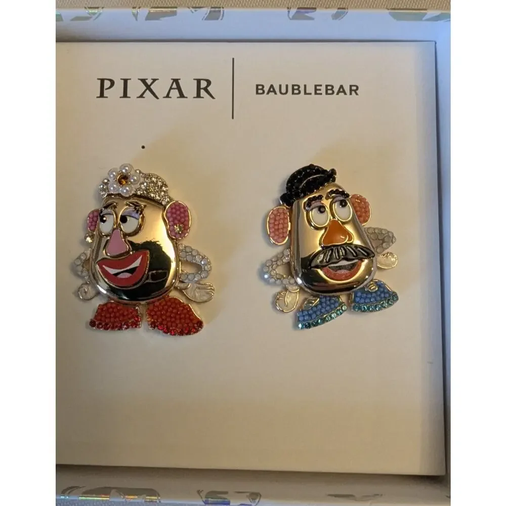 New Disney Pixar Baublebar Mr. & Mrs. Potato Head Earrings New Gift Box - Picture 3 of 4